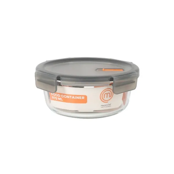 Герметичная коробочка для завтрака MasterChef Серый Прозрачный Круглая 970 ml (6 штук)