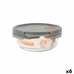 Герметичная коробочка для завтрака MasterChef Серый Прозрачный Круглая 1,3 L (6 штук)