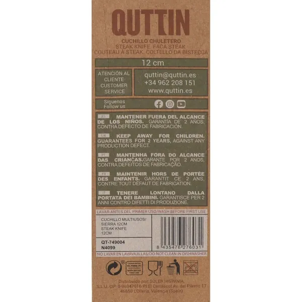 Virtuvės peilis Quttin Terra 12 cm (36 Vienetai)