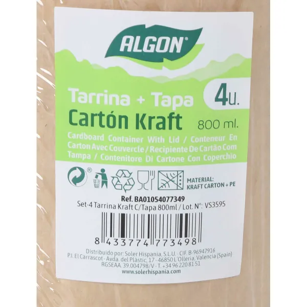 Lautassetti Algon 800 ml 4 Kappaletta (12 osaa)