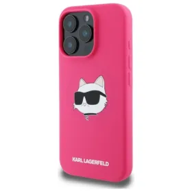 Karl Lagerfeld Silicone Choupette Head Print MagSafe - Case iPhone 16 Pro (fuchsia)