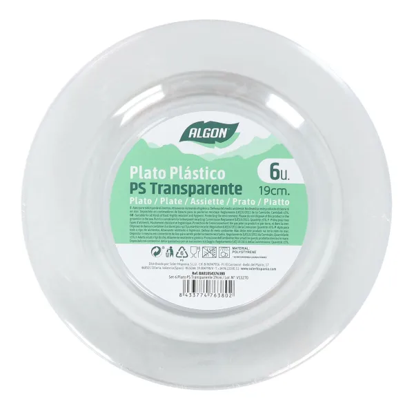 Plāksņu komplekts Algon 19 cm 6 Daudzums (24 gb.)