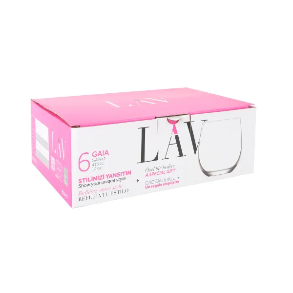 Glāžu komplekts LAV Gaia 415 ml 6 Daudzums (8 gb.)