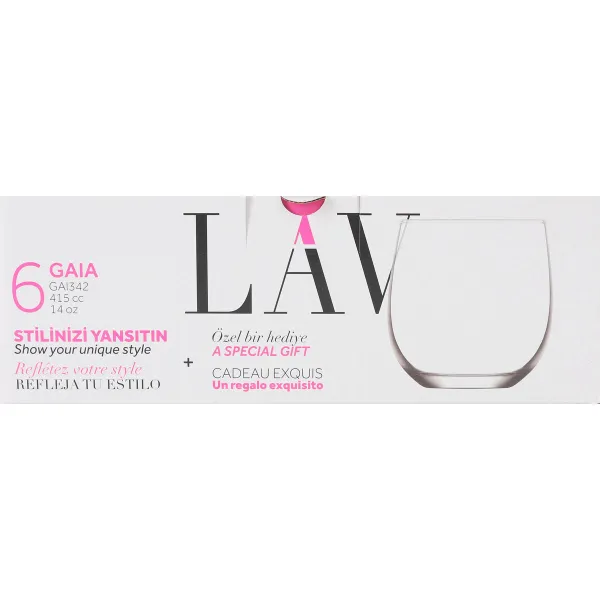 Stiklinių rinkinys LAV Gaia 415 ml 6 Dalys (8 vnt.)
