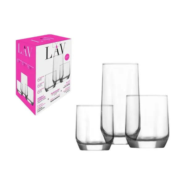 Stiklinių rinkinys LAV Diamond 310 ml 385 ml 215 ml 18 Dalys (2 vnt.)