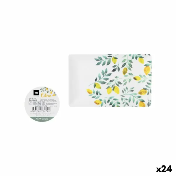 Užkandžių dėklas La Mediterránea Citrinos 20 x 13 x 2 cm (24 vnt.)