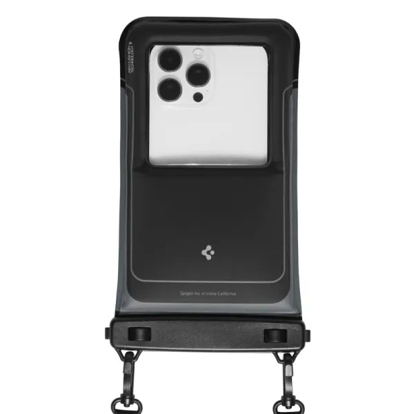 Spigen A611P Universal Waterproof Float Case 2-Pack - Waterproof Case for Smartphones up to 6.9" (Matte Black)