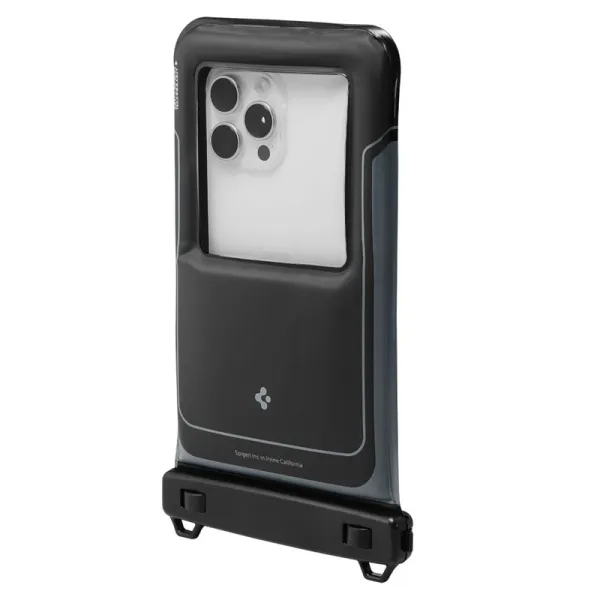 Spigen A611P Universal Waterproof Float Case 2-Pack - Waterproof Case for Smartphones up to 6.9" (Matte Black)