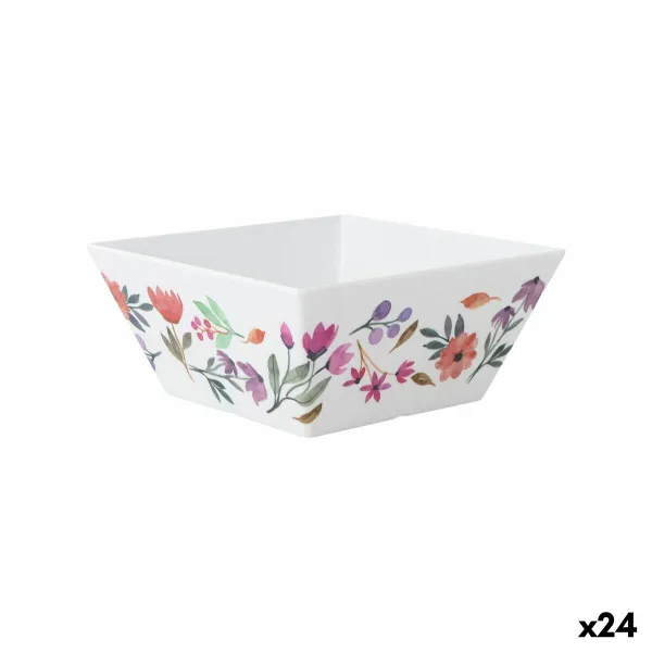 Snack Bowl La Mediterránea Flowers 18 x 18 x 8 cm (24 Units)