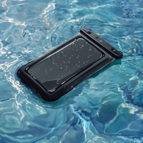 Spigen A611P Universal Waterproof Float Case 2-Pack - Waterproof Case for Smartphones up to 6.9" (Matte Black)
