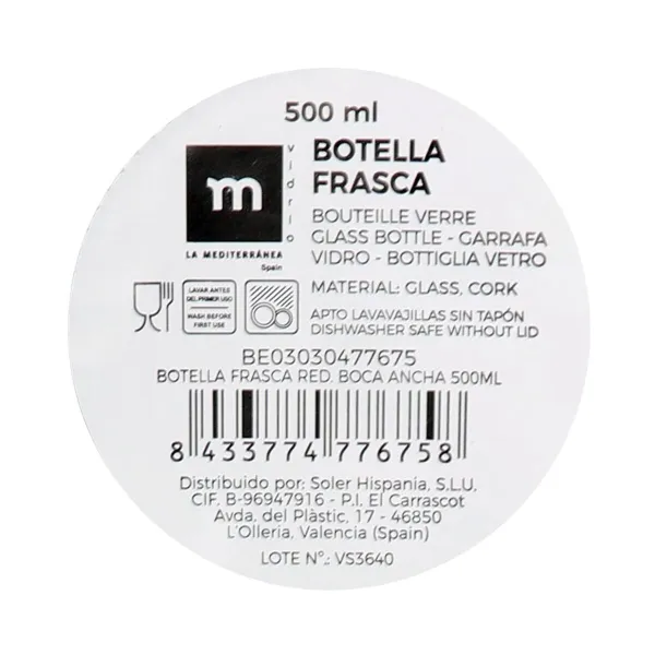 Стеклянная бутылка La Mediterránea 500 ml 0,5 L (16 штук)
