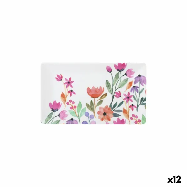 Užkandžių dėklas La Mediterránea Gėlės 25 x 15 x 2 cm (12 vnt.)