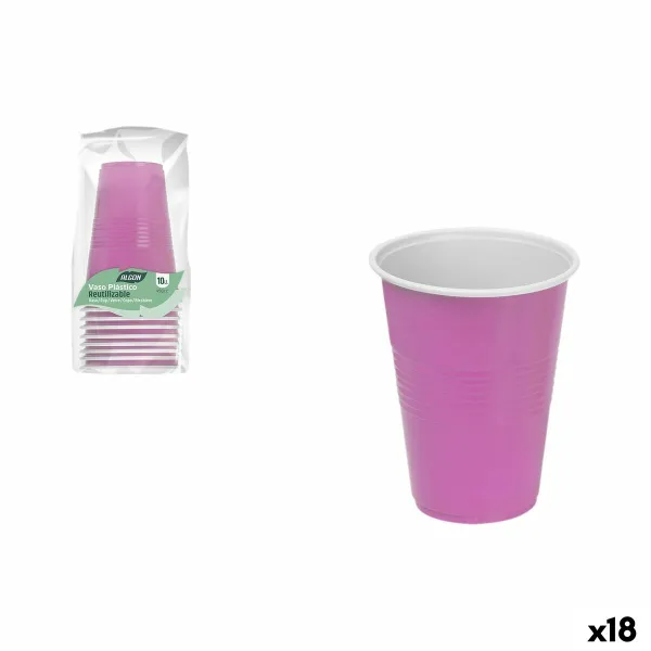 Lasisetti Algon Pinkki 450 ml 10 Kappaletta (18 osaa)