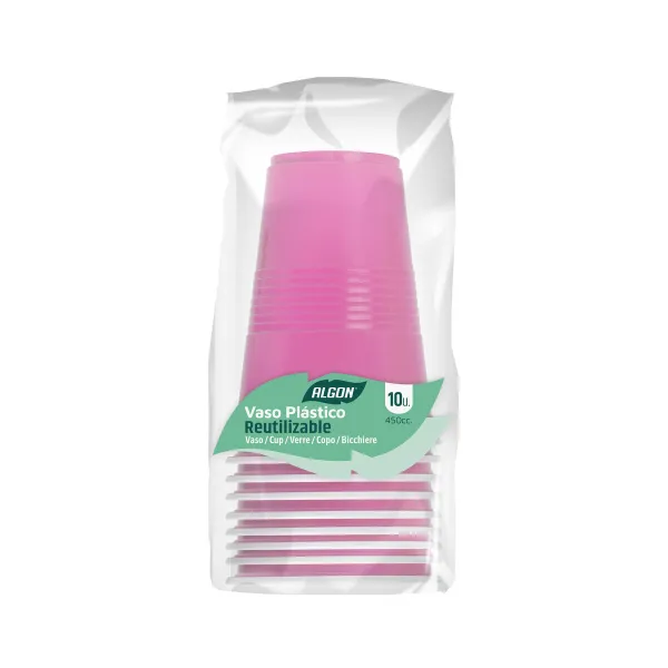 Set of glasses Algon Pink 450 ml 10 Pieces (18 Units)