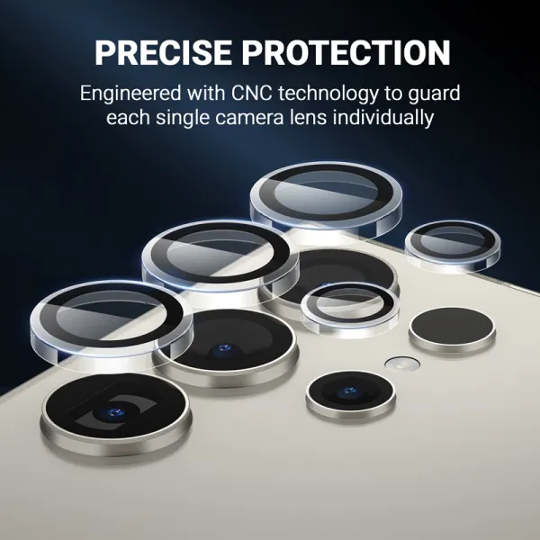 Crong Lens Ring - Tempered Glass for Samsung Galaxy S24 Ultra Camera Lens (Transparent)
