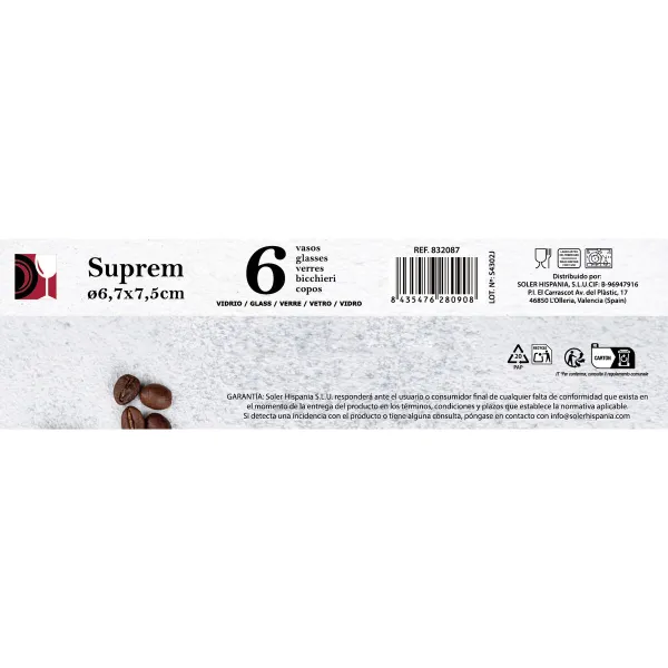 Lasisetti La Mediterránea Suprem 6 Kappaletta (12 osaa)