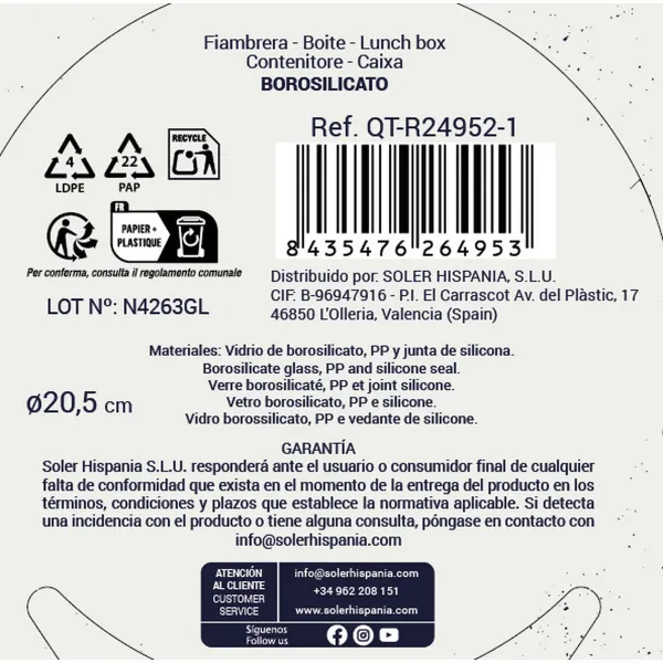 Lunch box Quttin Circular 2 L (6 Units)