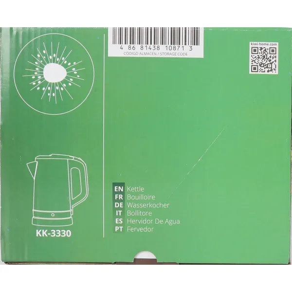 Vedenkeitin Kiwi Teräs 1800 W 1,7 L (4 osaa)