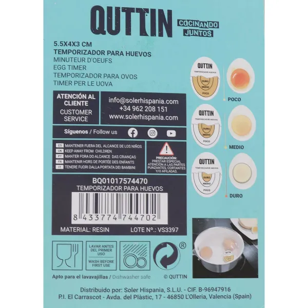 Кухонный таймер Quttin 5,5 x 4 x 3 cm Яйцо (36 штук)