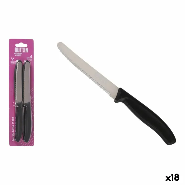 Nažu komplekts Quttin Melns Sudrabains Nerūsējošais tērauds 11 cm 4 Daudzums (18 gb.)