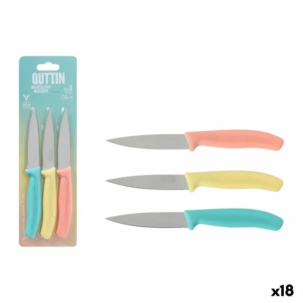 Набор овощных ножей Quttin Basic Разноцветный Нержавеющая сталь 9 cm 3 Предметы (18 штук)