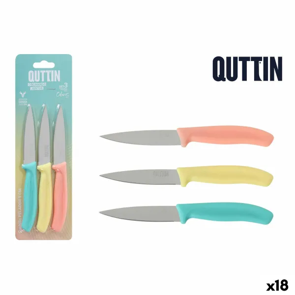 Набор овощных ножей Quttin Basic Разноцветный Нержавеющая сталь 9 cm 3 Предметы (18 штук)