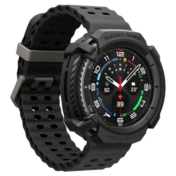 Spigen Rugged Armor - Case for Samsung Galaxy Watch 8 Classic 46 mm (Matte Black)