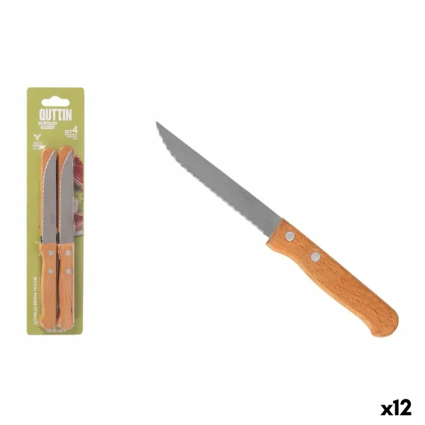 Gaļas Nažu Komplekts Inde Natura Brūns Sudrabains 10,5 cm Multilietošana 4 Daudzums (12 gb.)