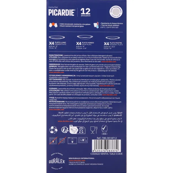 Tableware Duralex Picardie Transparent 12 Pieces (2 Units)