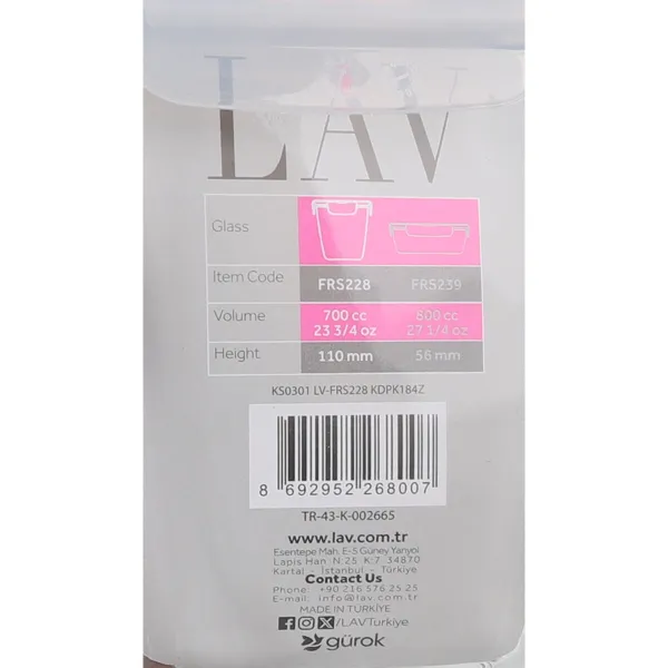 Герметичная коробочка для завтрака LAV Синий Прозрачный 700 ml (8 штук)