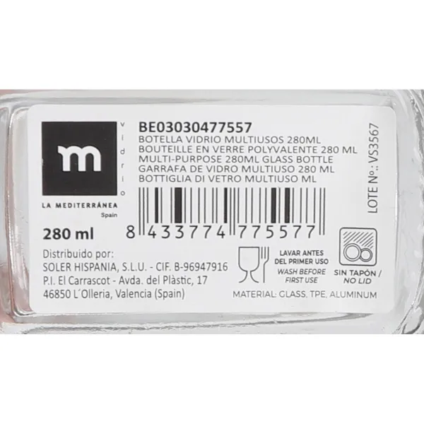 Стеклянная бутылка La Mediterránea Cтекло 280 ml 0,28 l (24 штук)
