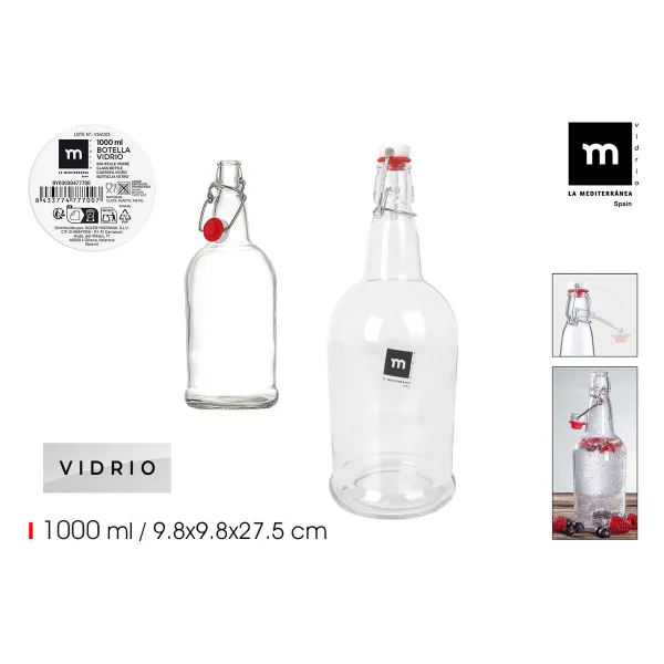 Стеклянная бутылка La Mediterránea 1 L (12 штук)