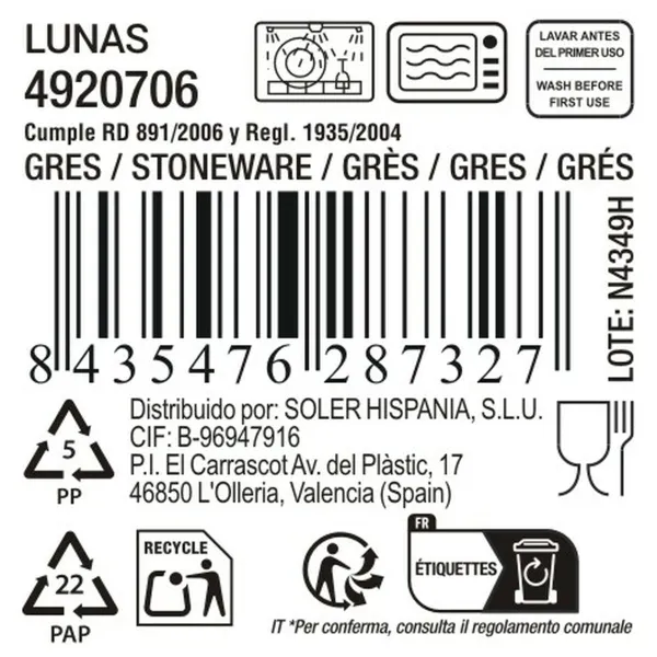 Bowl La Mediterránea Lunas 500 ml 0,5 L (18 Units)