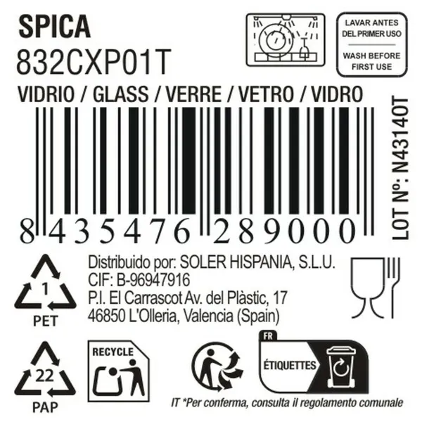 Vesilasi La Mediterránea Spica (48 osaa)