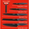 Alpina - Stainless steel INOX knife set 6 pcs. (Black)