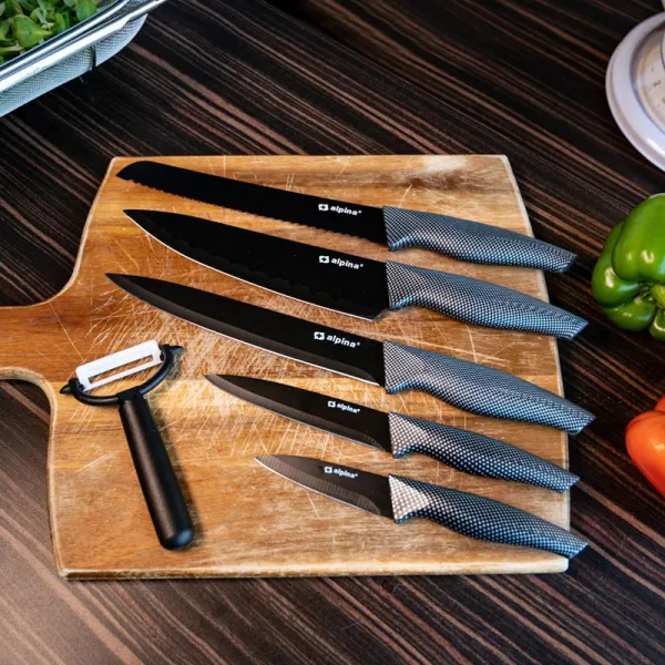 Alpina - Stainless steel INOX knife set 6 pcs. (Black)