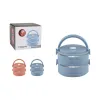 Set of lunch boxes ThermoSport Blue Red Steel Plastic 600 ml 2 Pieces (6 Units)