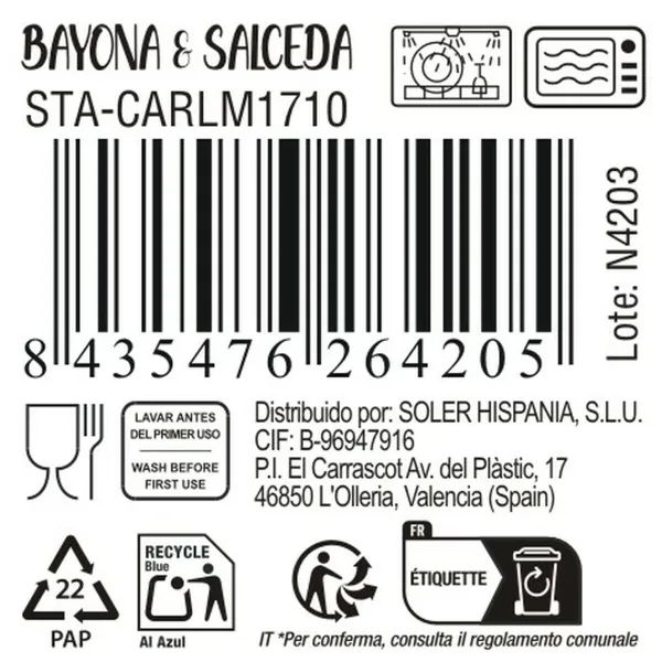 чаша Santa Clara Bayona & salceda 13 x 13 x 8 cm (12 штук)