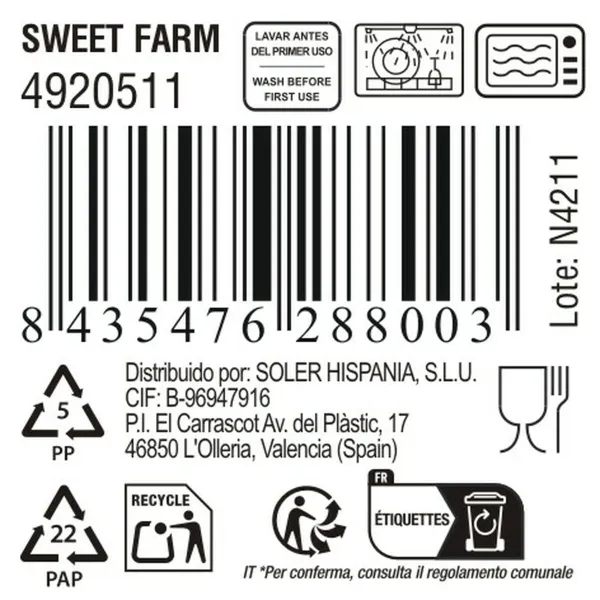Tee- ja kahvikuppi La Mediterránea Sweet farm 200 ml (24 osaa)