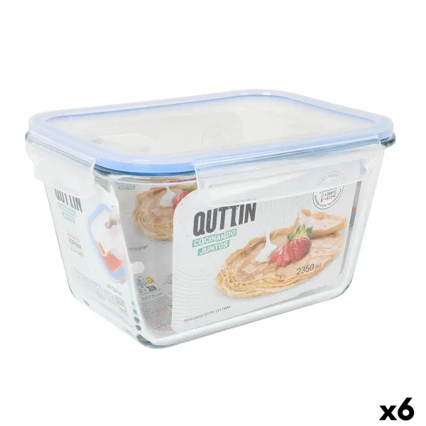 Судок Quttin Прямоугольный 2,35 L (6 штук)