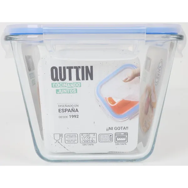 Lunch box Quttin Rectangular 2,35 L (6 Units)