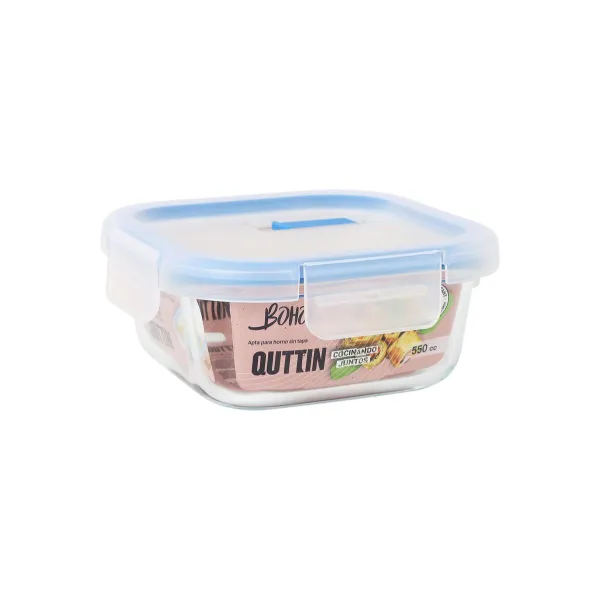 Hermetic Lunch Box Quttin Boho Transparent 550 ml (12 Units)