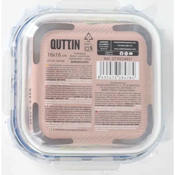 Герметичная коробочка для завтрака Quttin Boho Прозрачный 750 ml (6 штук)