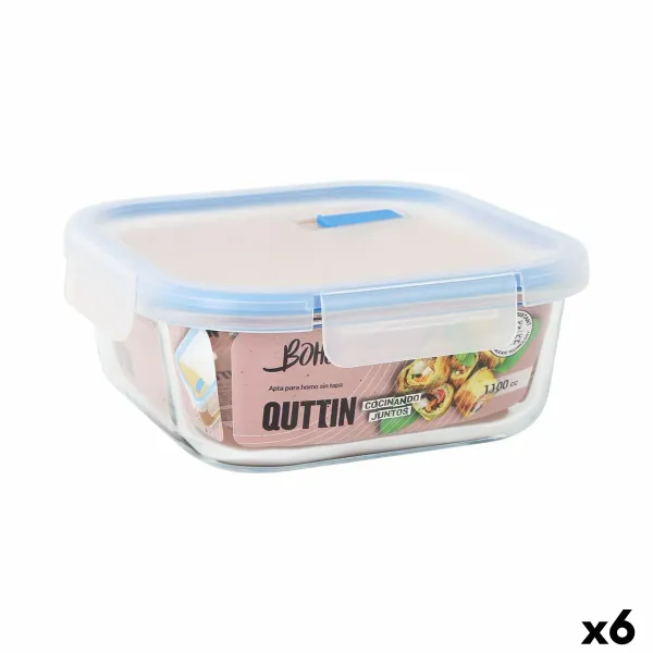 Герметичная коробочка для завтрака Quttin Boho Прозрачный 1,1 L (6 штук)