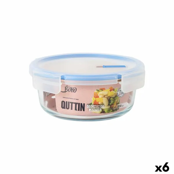 Герметичная коробочка для завтрака Quttin Boho Прозрачный 0,9 l (6 штук)