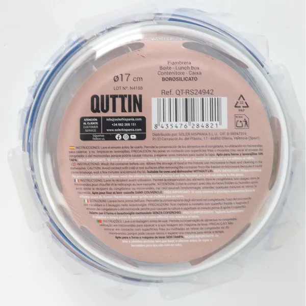 Герметичная коробочка для завтрака Quttin Boho Прозрачный 0,9 l (6 штук)