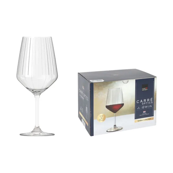 Vīna glāžu komplekts Inde Carre optics ø 9,8 x 22,2 cm 650 ml 6 Daudzums