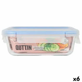Герметичная коробочка для завтрака Quttin Boho Прозрачный Прямоугольный 1 L (6 штук)