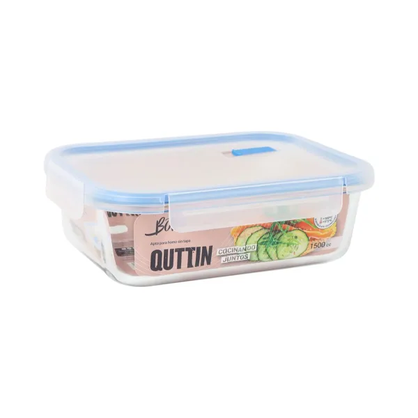 Герметичная коробочка для завтрака Quttin Boho Прозрачный Прямоугольный 1,5 L (6 штук)