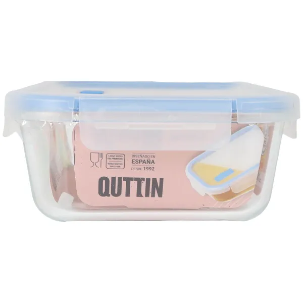 Герметичная коробочка для завтрака Quttin Boho Прозрачный Прямоугольный 1,5 L (6 штук)